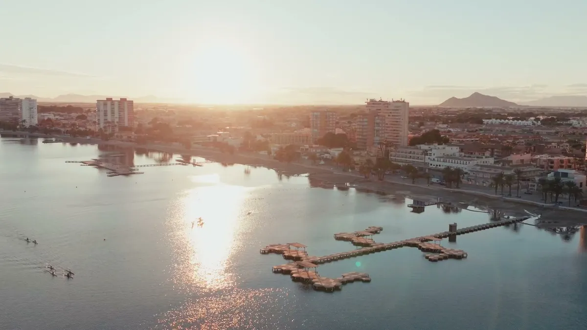 Vista aérea de San Javier al atardecer
