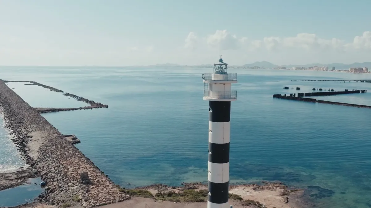 Faro de la costa de San Javier visto desde el aire